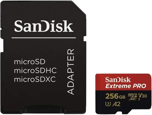 Vista 5 de SanDisk Tarjeta microSDXC UHS-I de 256 GB extrema con adaptador - SDSQXAO-256G-GN6MA