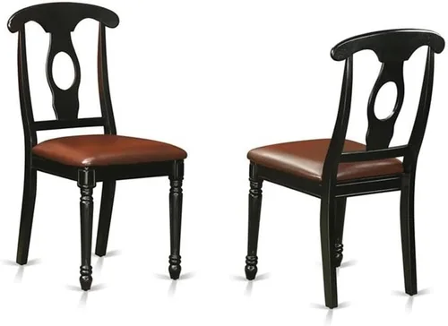 Vista 4 de East West Furniture HLKE3-BCH-LC Juego de mesa y sillas de cocina de 3 piezas contiene una mesa de comedor redonda con pedestal y 2 sillas tapizadas