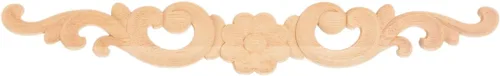 Vista 10 de MUXSAM Apliques de madera decorativos tallados, calcomanías largas de madera para decoración de muebles de bricolaje, tallas de roseta para puerta