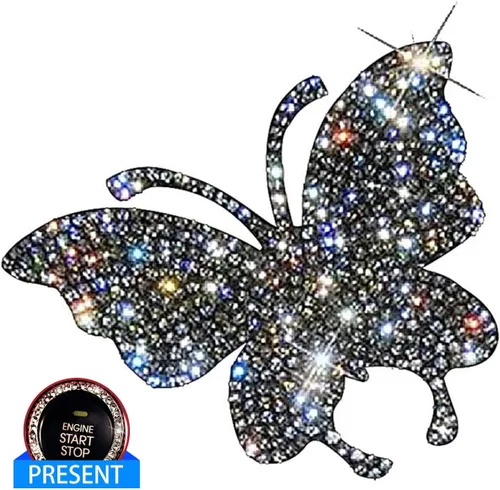 Vista 7 de Calcomanías de Cristal para Coche Decoran Coches Brillantes Bling Bling Emblema de Auto Calcomanía Decoración Accesorios Interiores (Mariposa)