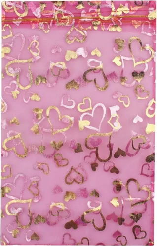 Vista 14 de 8 x 12 pulgadas 100 bolsas de flores de corazón con cordón de organza bolsa de regalo de joyería bolsa de dulces con cordón de regalo de boda