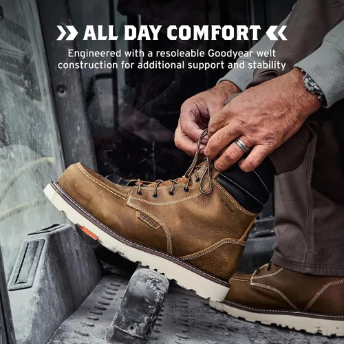 Vista 4 de BRUNT Marin Welted (Comp Toe) - 8" Waterproof Safety Toe Wedge Work Boot - Goodyear Welt Construction - EH & ESR Rated - Oil & Slip Resistant