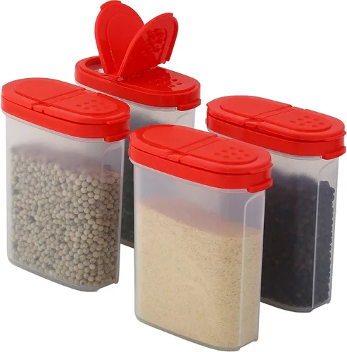 Vista 5 de SIGNORA WARE Tarros de especias con tapas – Juego de recipientes herméticos vacíos recargables de 4 onzas para especias y condimentos – 2 en 1