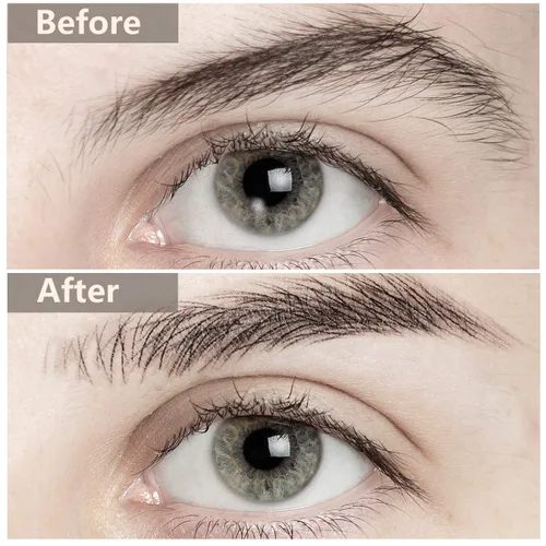 Vista 3 de 6 hojas 4D de cejas de transferencia autoadheribles con apariencia de vello natural, impermeables, preparadas y modeladas con estilo arqueado