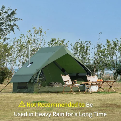 Vista 3 de Tienda de Campaña Inflable para Acampar con Bomba de Mano Impermeable para Exteriores Tienda Hinchable Oxford Tienda de Aire para 4 Estaciones Casa