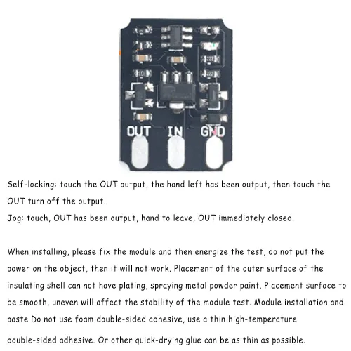 Vista 5 de Acxico Interruptor táctil capacitivo ultra miniatura táctil biestable módulo de interruptor electrónico LED relé DC 3V-18V 12V 3A