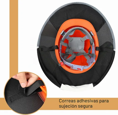 Vista 5 de UNCO - Protector solar para casco duro, negro, visera completa y estándar, parasol de malla reflectante de alta visibilidad, accesorios para casco