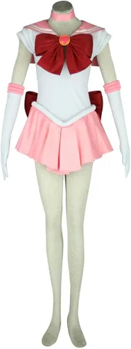Vista 2 de OURCOSPLAY Traje de cosplay para mujer Sailor Moon Chibiusa 7 piezas