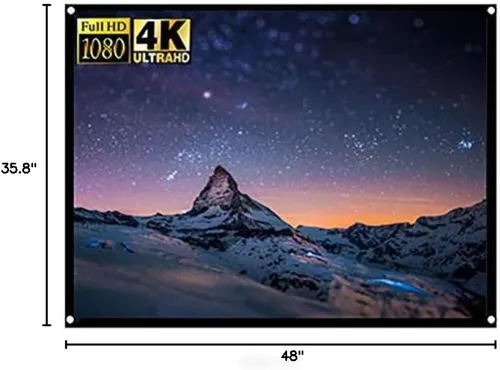 Vista 5 de Pantalla de proyector, 60 pulgadas, 4:3, plegable, de doble cara, para cine en casa, interior y exterior, compatible con montaje en pared o marco