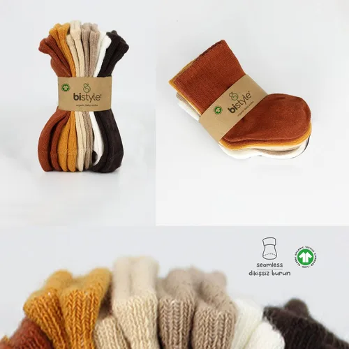 Vista 6 de Calcetines tobilleros con agarre para bebé, 6 pares, calcetines de algodón orgánico para recién nacidos, calcetines de tobillo para niños y niñas