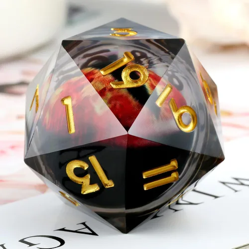 Vista 8 de DNDND - Dados D20 de 1.299 in, 1.31 pulgadas, ojo de dragón líquido, 20 dados con hermosa caja de regalo para Calabozos y Dragones (azul)