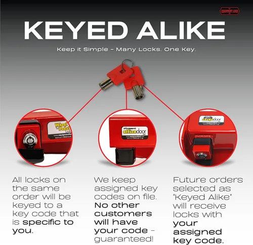 Vista 7 de Equipment Lock Co. Cerradura de puerta enrollable resistente con llave similar, modelo # HDRDL-KA