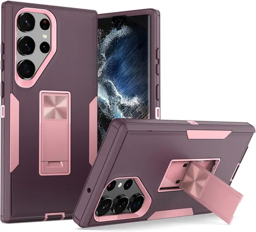 Vista 13 de Funda diseñada para Samsung Galaxy S23 Ultra con soporte, protección contra caídas funciona con soporte magnético para automóvil, a prueba de polvo