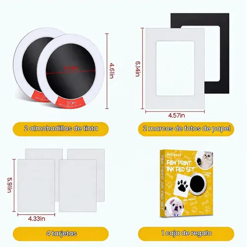 Vista 3 de Nabance Kit de huellas sin tinta para perros, gatos, huellas de mascotas
