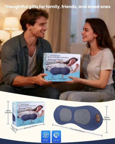 Vista 7 de Masajeador inalámbrico de espalda baja 3 en 1 con calor, compresión de aire azul-gris
