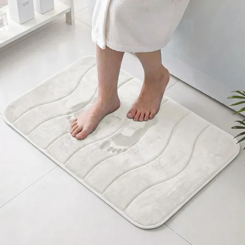 Vista 15 de Flamingo P Alfombra de Baño de Espuma Viscoelástica Tapetes de Baño Alfombra Antideslizante Absorbente de Agua para Ducha, 24x17 pulgadas, Verde Aqua
