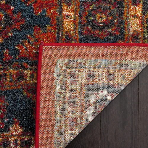 Vista 6 de SAFAVIEH Vintage Hamadan Collection - Alfombra de área de 2 pies 3 pulgadas x 4 pies, naranja y azul, diseño tradicional persa, no desprende pelusa