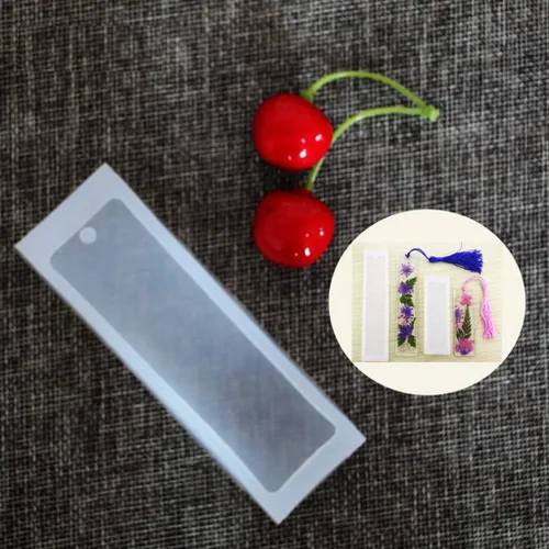 Vista 4 de Molde rectangular de silicona para marcapáginas de resina epoxi, kit de moldes transparentes de silicona para manualidades, herramientas para hacer