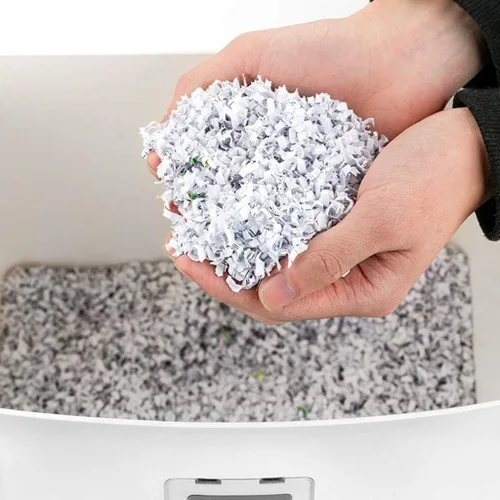 Vista 5 de Trituradora de tarjetas de crédito y papel microcortado de alta seguridad con cesta extraíble