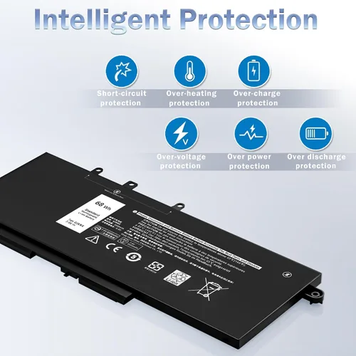Vista 4 de GJKNX - Batería 68WH 7.6V compatible con Dell Latitude 5480 5490 5580 5590 5280 5491 5488 5591 5495 E5480 E5490 E5580 E5590 Precision 3530 3 Serie
