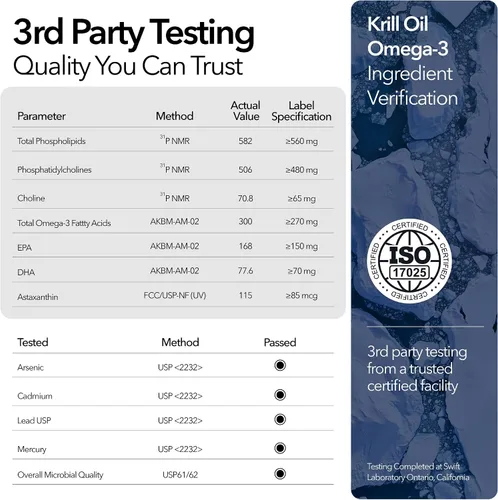 Vista 3 de Aceite de krill 100% puro 1000 mg suministro de 120 días de doble fuerza 56% fosfolípidos astaxantina sustentable antártico SuperbaBoost Omega 3 EPA