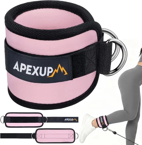 Vista 17 de APEXUP Correa de tobillo para máquina de cable, bandas de resistencia de tobillo, correas de tobillo de patada hacia atrás con cable para gimnasio