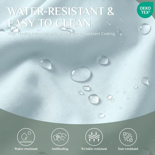 Vista 2 de Softalker Mantel rectangular, impermeable y resistente a las manchas, de tela, sin arrugas, lavable, cubierta de mesa de poliéster de 6.19 onzas por