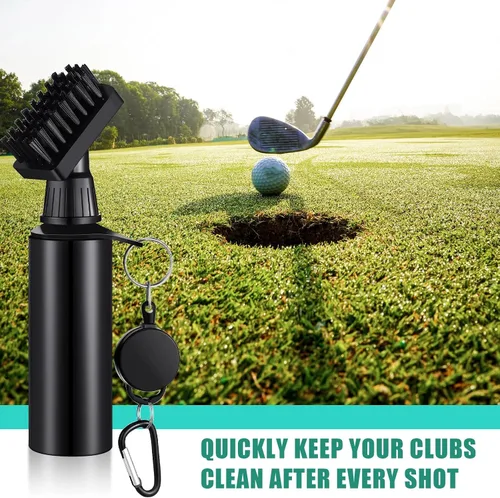 Vista 7 de Meanplan Cepillo de agua de limpieza para palos de golf, gancho retráctil de aluminio para escalar, cepillo limpiador de ranuras para palos de golf
