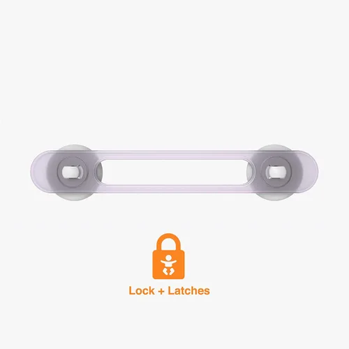 Vista 8 de Perma - Cerraduras adhesivas de seguridad para bebés y niños, 20 unidades, transparente/blanco