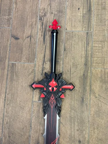 Vista 4 de Fantasía Estilo Genshin Metal Espada Cosplay Anime Espada Cetro Blade Disfraz