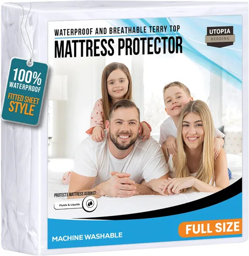 Vista 13 de Utopia Bedding – Protector impermeable de colchón tamaño individual, funda de colchón de terry premium de 200 GSM, transpirable, estilo ajustado