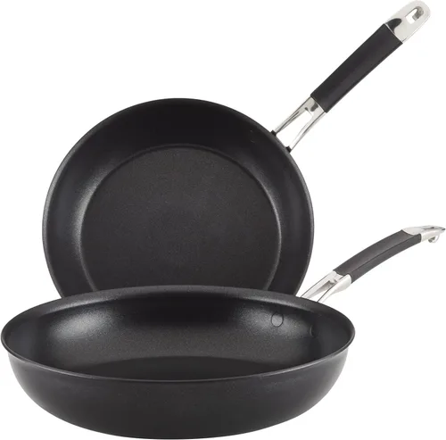 Vista 11 de Anolon Smart Stack - Juego de sartén antiadherente anodizada dura / Juego de sartenes - 8.5 pulgadas y 10 pulgadas, negro