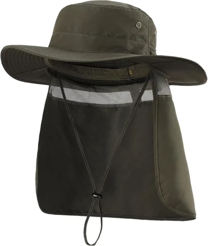 Vista 15 de Home Prefer Sombrero para sol para el aire libre con protección UV, secado rápido, unisex con solapa para proteger el cuello