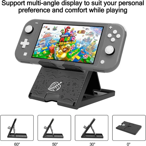 Vista 7 de Switch Lite - Paquete de accesorios, kit con funda de transporte, funda de TPU con protector de pantalla, base de carga, soporte de juego, funda
