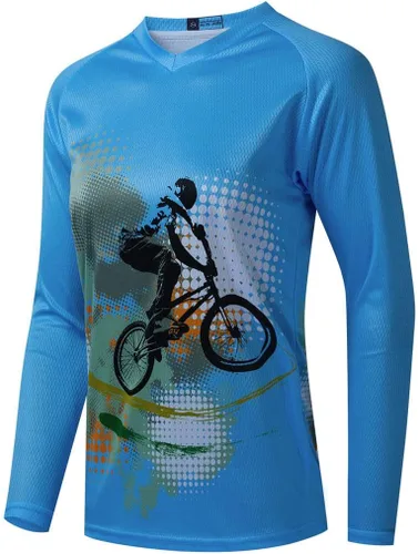 Vista 8 de Camiseta de manga larga MTB para mujer, camiseta de motocross de montaña, motocross, ciclismo, BMX, motocicleta, pesca, carreras
