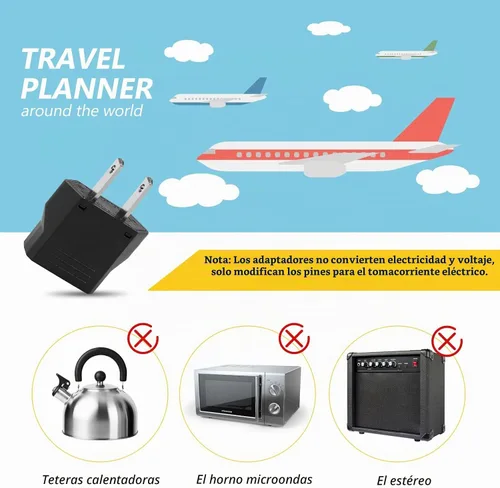 Vista 4 de 6 Pack Adaptador de Enchufe Europeo a EE. UU., Adaptador de Enchufe de Salida Europeo a Americano Pequeño para Viajes, Adaptador de Enchufe Europeo