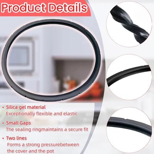 Vista 3 de Juego de 2 anillos de sellado de olla a presión 09936 y enchufe de sobrepresión apto para olla a presión Presto, varias piezas de 4 cuartos de galón
