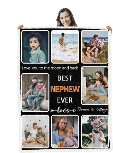 Vista 11 de Manta personalizada con fotos, manta personalizada para el mejor jugador de fútbol americano, regalos de cumpleaños para fanáticos del fútbol, manta