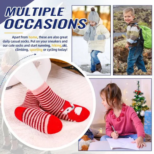 Vista 66 de Eocom 6 pares de calcetines de invierno cálidos de lana para niños y niñas
