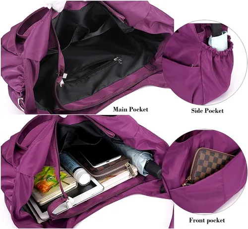 Vista 6 de MINTEGRA Hobo - Bolso cruzado para mujer, de nailon, impermeable, bolso de hombro, bolso casual