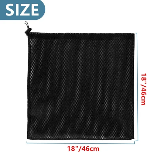 Vista 2 de Paquete de 2 bolsas protectoras de malla de nailon negro moderno, 18 x 18 pulgadas, bolsa de barrera de bomba