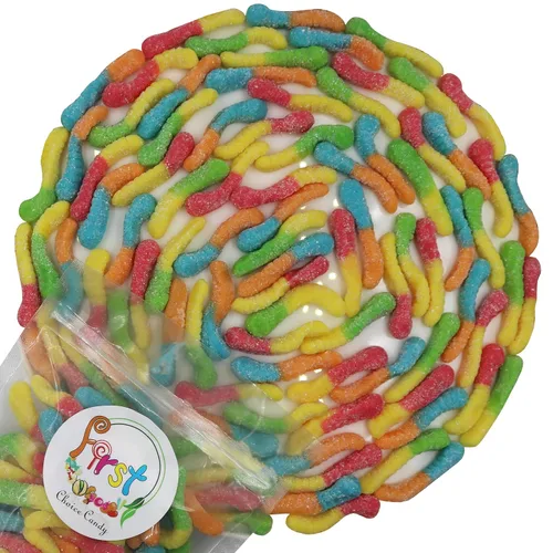 Vista 2 de FirstChoiceCandy Caramelos de goma agria (gusanos de neón, 2 libras (paquete de 1))