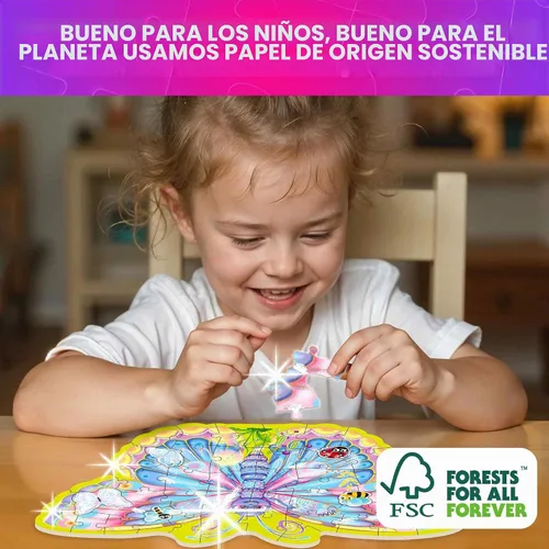 Vista 4 de Rompecabezas de 48 piezas para niños de 3 a 5 a 4 años, rompecabezas para niños de 4 a 6 años Paquete de 4 niñas