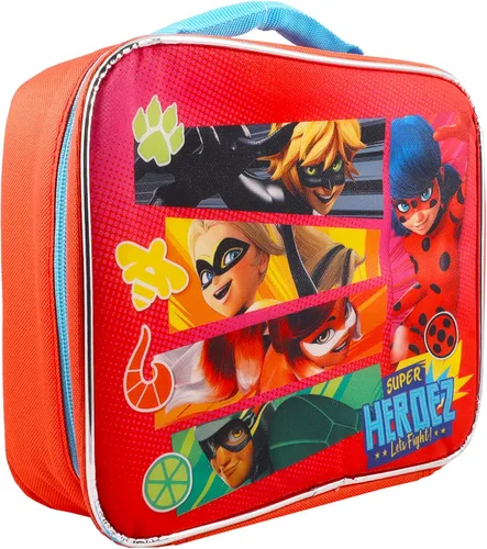 Vista 2 de Miraculous Juego de lonchera de mariquita, paquete de lonchera aislada, calcomanías, tatuajes temporales y más Suministros escolares de mariquita