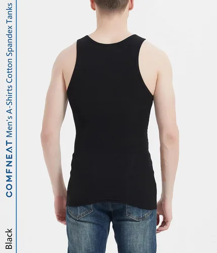 Vista 4 de Comfneat Paquete de 6 camisetas sin mangas de algodón y elastano para hombre