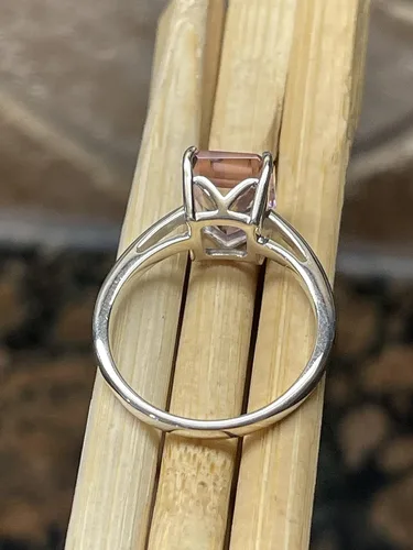 Vista 5 de Anillo de compromiso de plata esterlina 925 maciza ametrina de 1 ct tamaño 8, 9