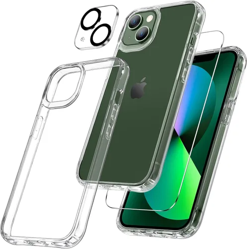 Vista 14 de Maxdara - Carcasa magnética transparente para iPhone 13 con protector de pantalla, transparente Funda transparente delgada 3 en 1 con protector