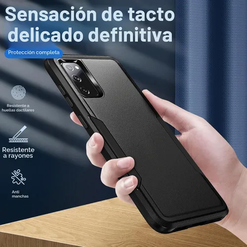 Vista 5 de Funda para Galaxy S20 FE 5G con protección de pantalla: resistente funda protectora a prueba de golpes y arañazos para Samsung Galaxy S20 FE 5G-Negro