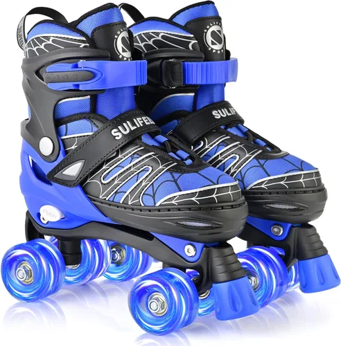 Vista 8 de SULIFEEL - Patines ajustables para niños para niños de 3-5, 5-8, 6-12 años con ruedas iluminadas ajustables de 4 tamaños, el mejor regalo para niños