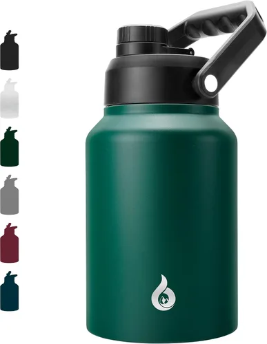 Vista 48 de BJPKPK Botella de agua aislada de un galón (128 onzas), de acero inoxidable, apta para lavavajillas, jarra sin BPA con mango ergonómico y parte